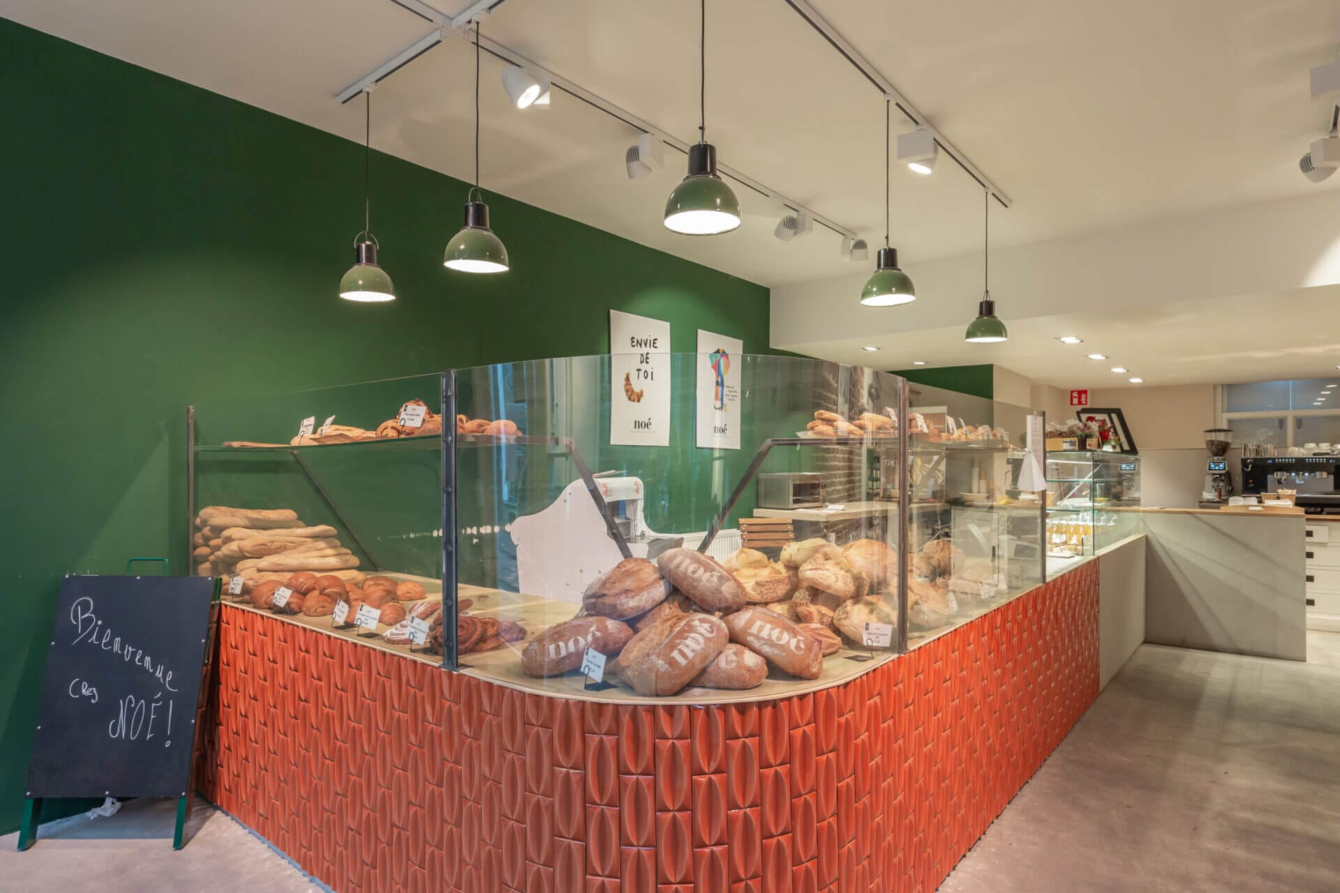 Bakery lighting: Little bricks of gold.