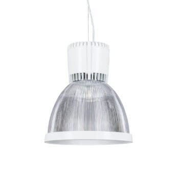 White clear version of the Bryan Pendant suspended luminaire by Light4U.