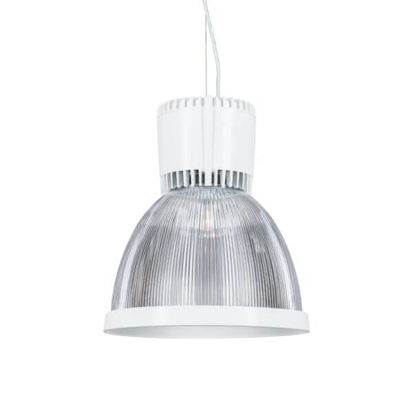 White clear version of the Bryan Pendant suspended luminaire by Light4U.
