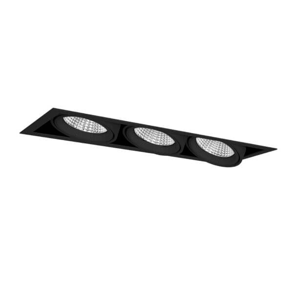 Black version of the Cardan S Three downlight luminaire by Light4U.