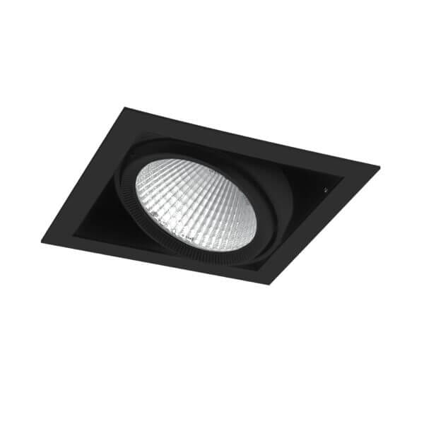 Black version of the Cardan L One downlight luminaire by Light4U.
