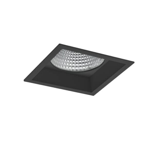 Black version of the Fenrir S recessed fixed square luminaire by Light4U.