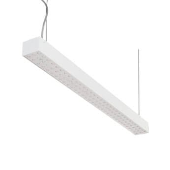 White version of the Forsite 865 PE linear suspended luminaire by Light4U.