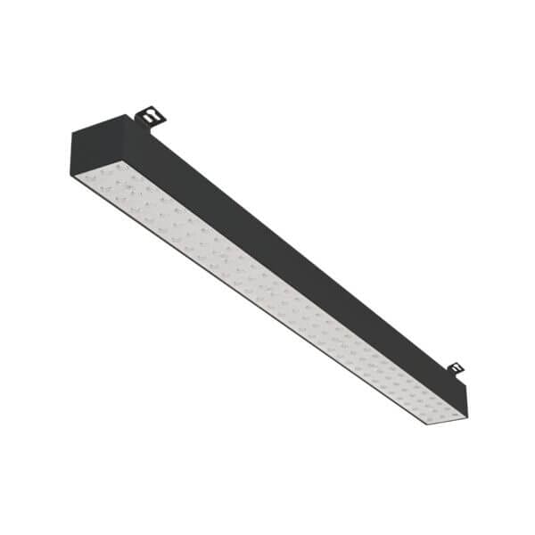 Black version of the Forsite 865 SM linear surface-mounted luminaire by Light4U.