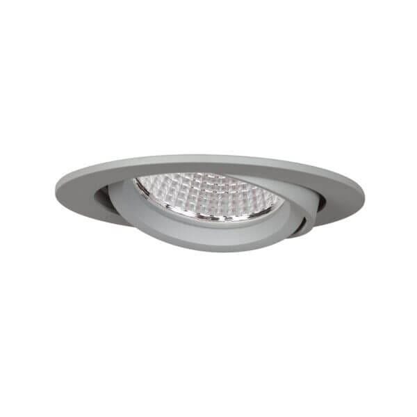 Grey version of the Fulla S HE X-Flip recessed adjustable luminaire, with interchangeble LED module by Light4U.