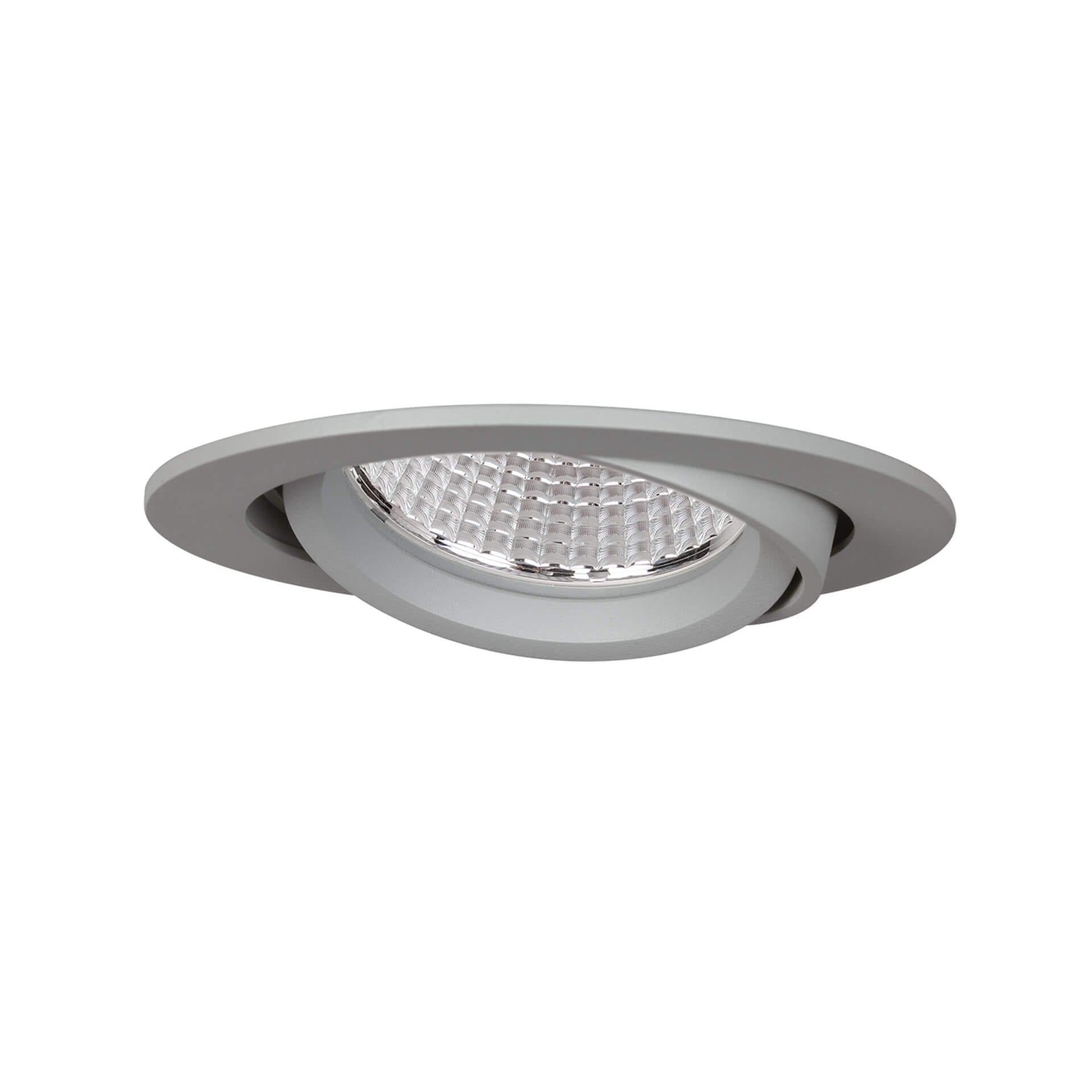 Grey version of the Fulla S HE X-Flip recessed adjustable luminaire, with interchangeble LED module by Light4U.