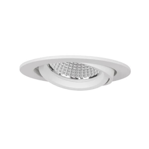 White version of the Fulla S HE X-Flip recessed adjustable luminaire, with interchangeble LED module by Light4U.