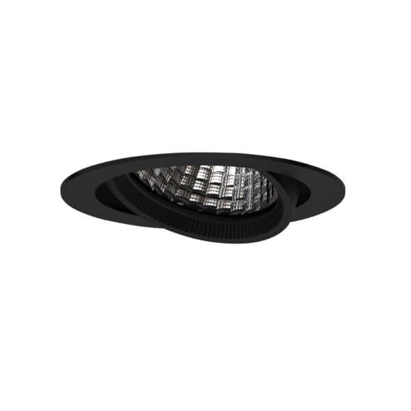 Black version of the Fulla L recessed adjustable luminaire by Light4U.