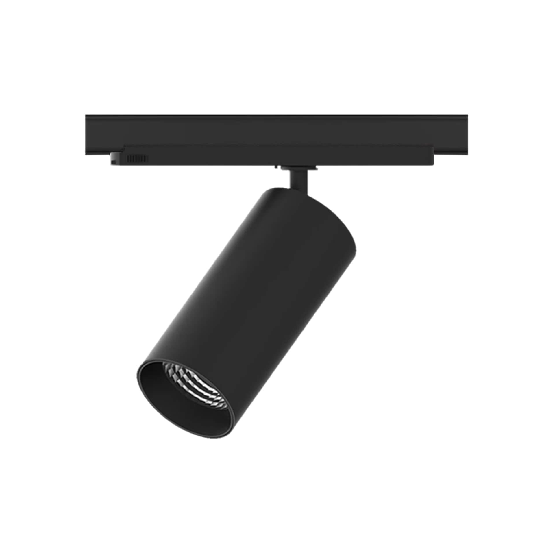 Black version of the Huginn R track luminaire.