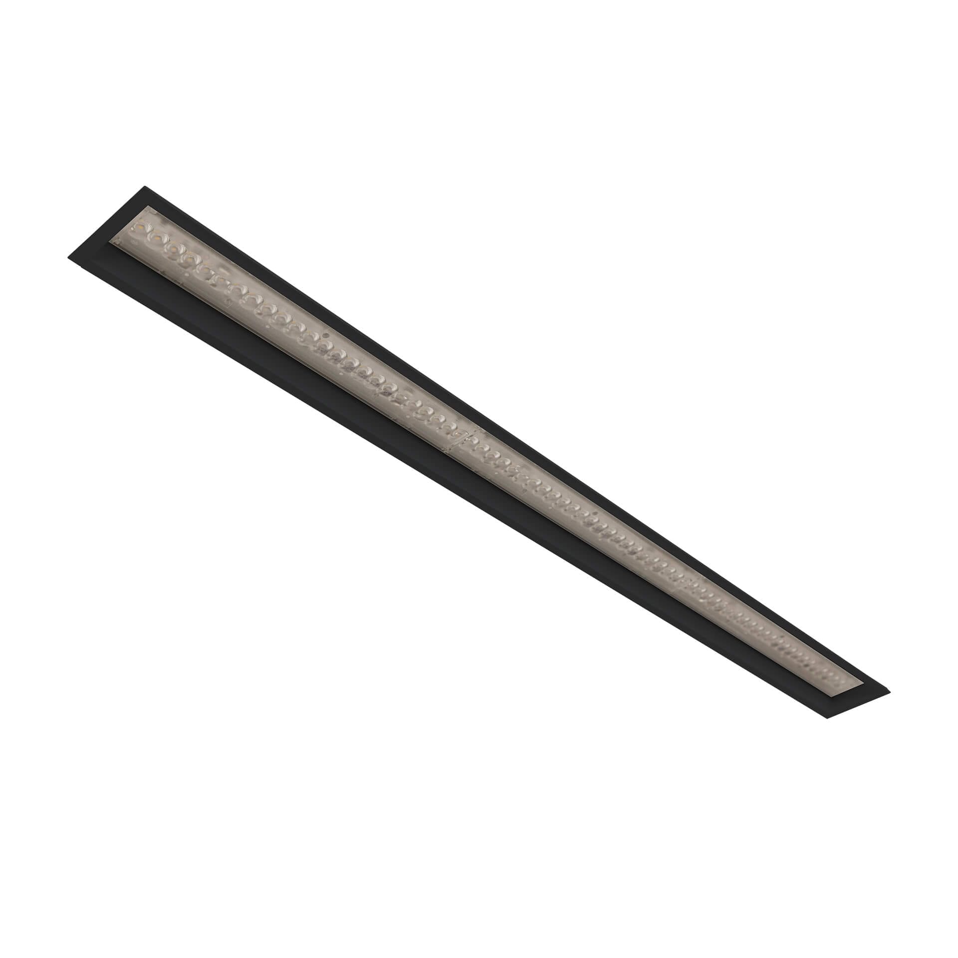 Black version of the Irmin 1150 REC HE liniar recessed luminaire by Light4U.