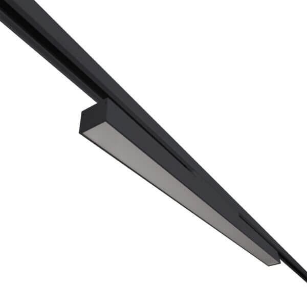 Black version of the Irmin TR HE Opal liniar track luminaire by Light4U.