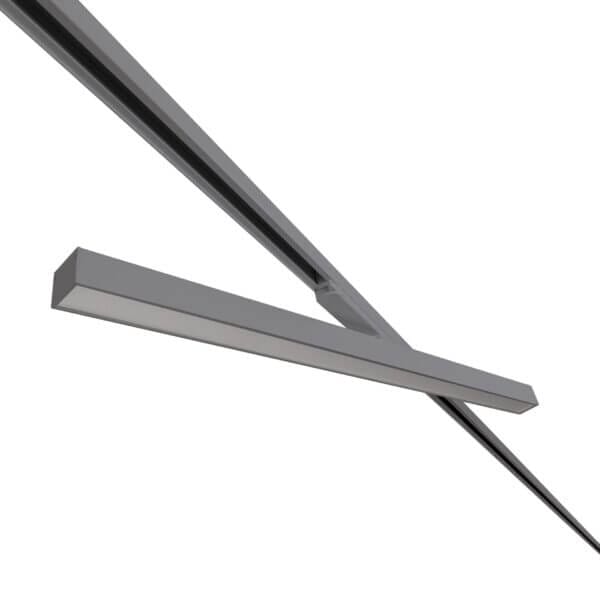 Grey version of the Irmin TR HE Opal liniar track luminaire by Light4U (rotated).