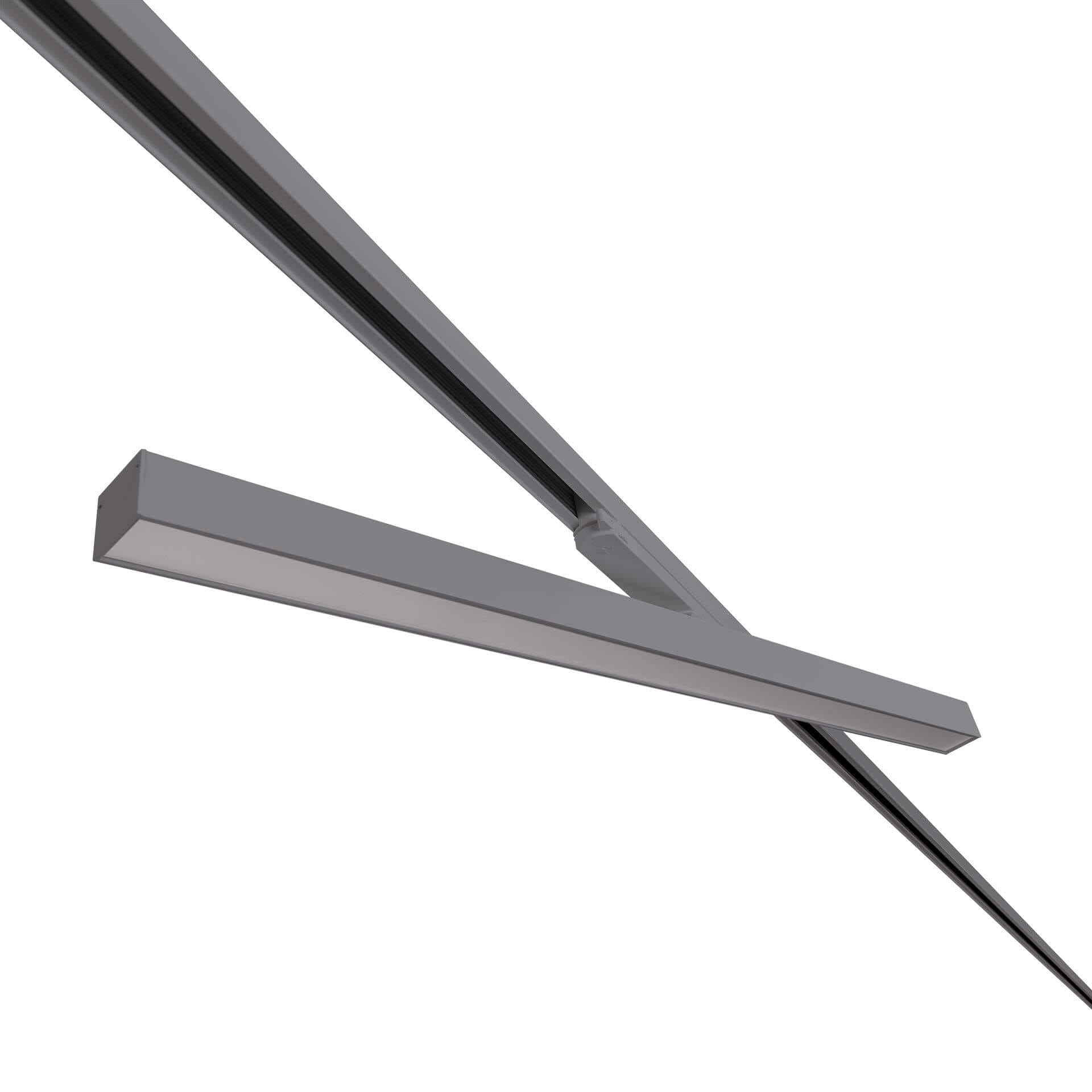 Grey version of the Irmin TR HE Opal liniar track luminaire by Light4U (rotated).