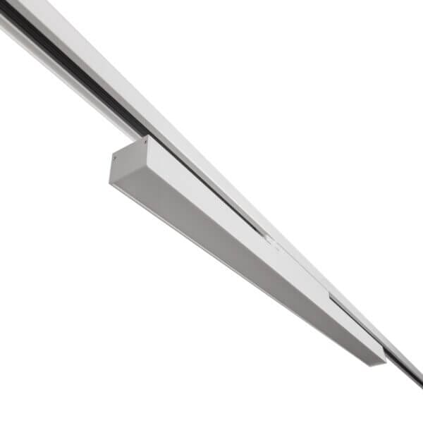 White version of the Irmin TR HE Opal liniar track luminaire by Light4U.