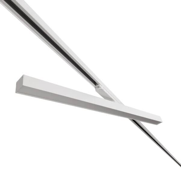 White version of the Irmin TR HE Opal liniar track luminaire by Light4U (rotated).