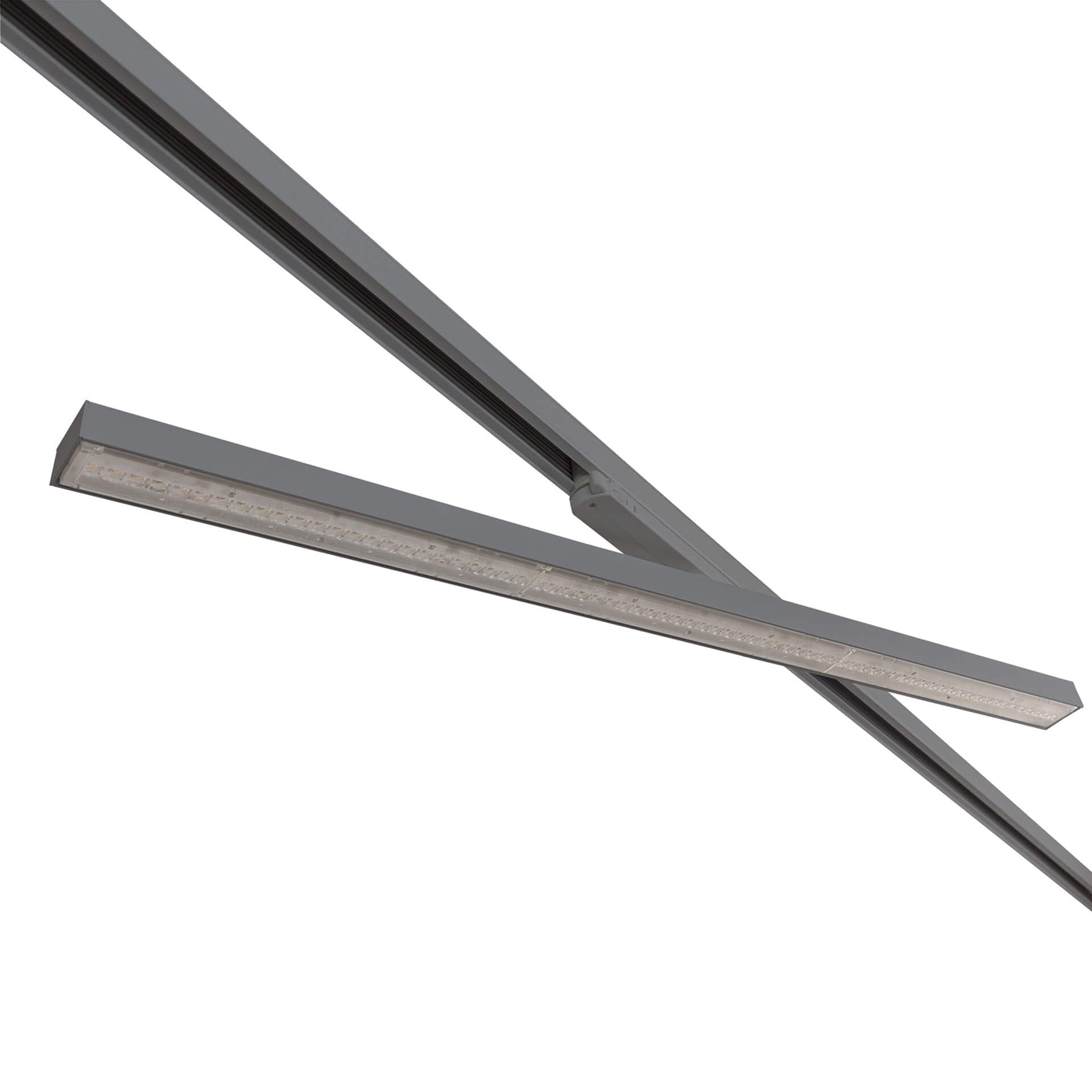 Grey version of the Irmin TR HE liniar track luminaire by Light4U (rotated).
