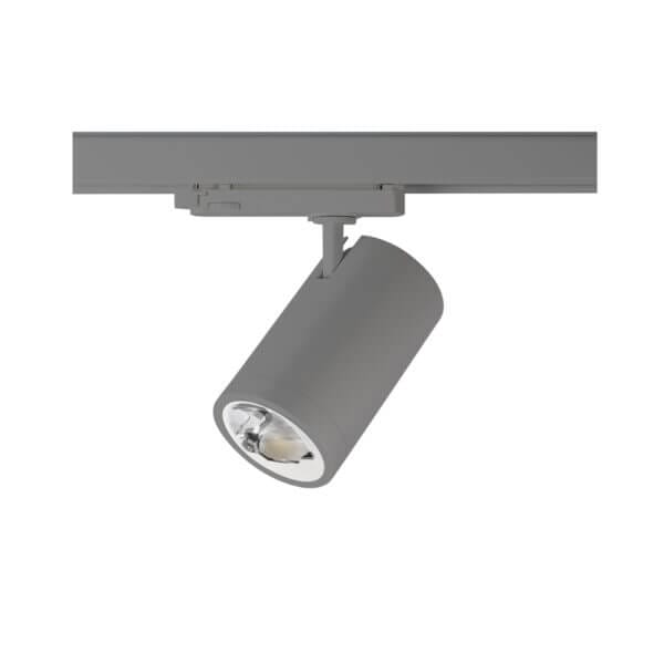 Grey version of the Weda HE Asymmetric track luminaire by Light4U.