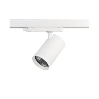 White version of the Weda HE X-Flip track luminaire, with interchangeble LED module by Light4U.