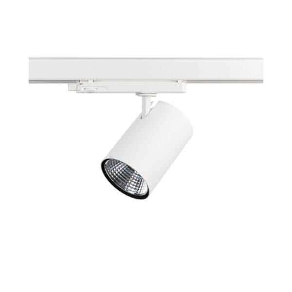White version of the Weda HE track luminaire by Light4U.